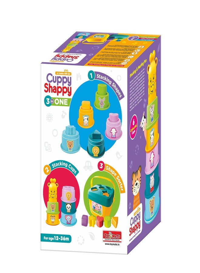 toymate Cuppy Shappy Stacking & Sorting Toy - Educational Toddler Gift Set for 12-36 Months, 6 Colorful Cups with Shape Sorter Box, Learning Playset for Boys & Girls, Safe Non-Toxic Baby Toys - Image 2